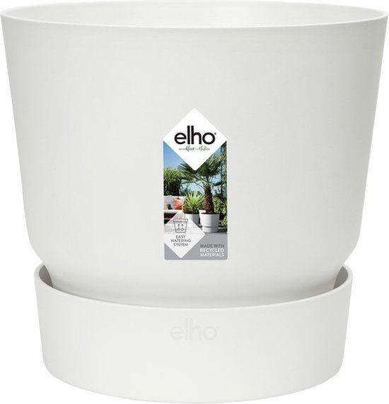 Elho Greenville Rond 16 Bloempot - Ø 16 x 15.3 cm - Wit
