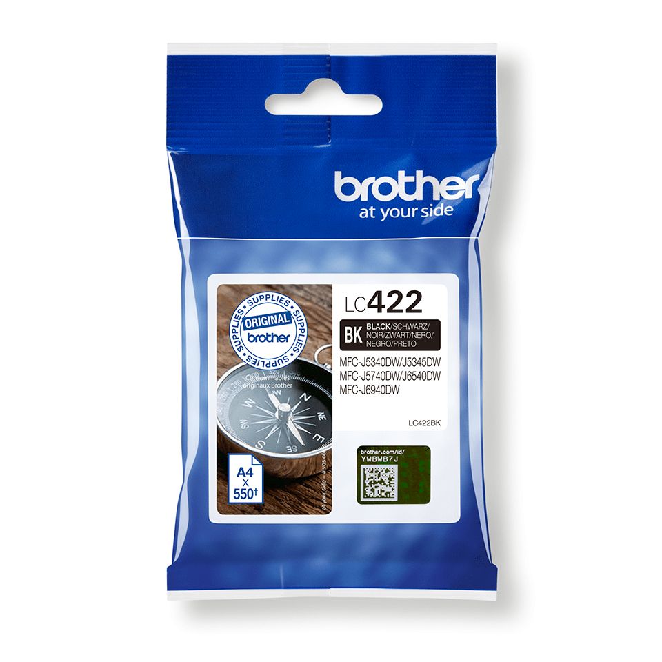 Brother LC422BK Zwart - Inktcartridge - 550 pagina's