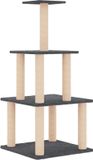 vidaXL Kattenmeubel met sisal krabpalen 111 cm donkergrijs