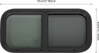 Fenster für Wohnmobil/Wohnwagen - Schiebefenster 700x400 mm - Getönt (25%) - Insektenschutz - Gehärtetes Glas, Aluminium - Schwarz
