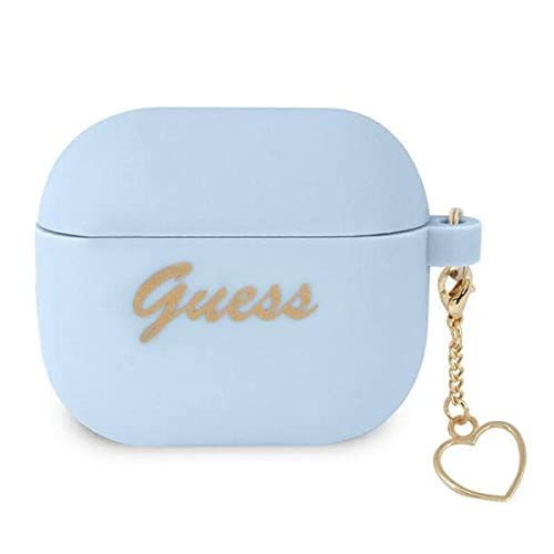 Guess GUA3LSCHSB hoes voor AirPods 3 blauw silicone Charm Collection
