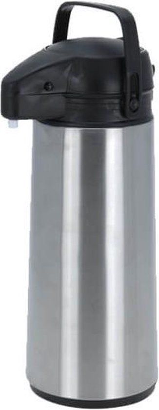 Thermoskan met pomp - 1,8 Liter - RVS - Zilver - A.K.A.
