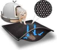 Tenify Kattenbakmat - 40 x 50 cm - Zwart - Rubber