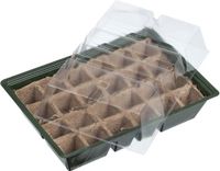 Nature - Kweekbak met deksel en turfpotplaat - 33 x 23 cm - Groen