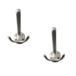 Merkloos Siro Luxe kapstokhaken/jashaken met dubbele haak - 5x - aluminium - zilver - 11 x 6,8 cm