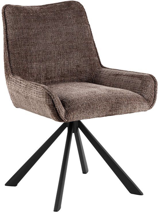 AC Design Giga Living Eetkamerstoel Falden - Bruin Stof - Set van 2