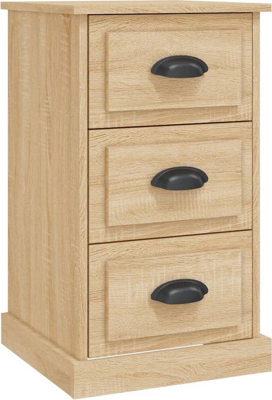 vidaXL Nachtkastje 39x39x67 cm bewerkt hout sonoma eikenkleurig