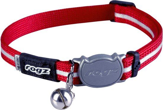 Rogz Alleycat Halsband Rood - Kattenhalsband - Small 20-31 Cm