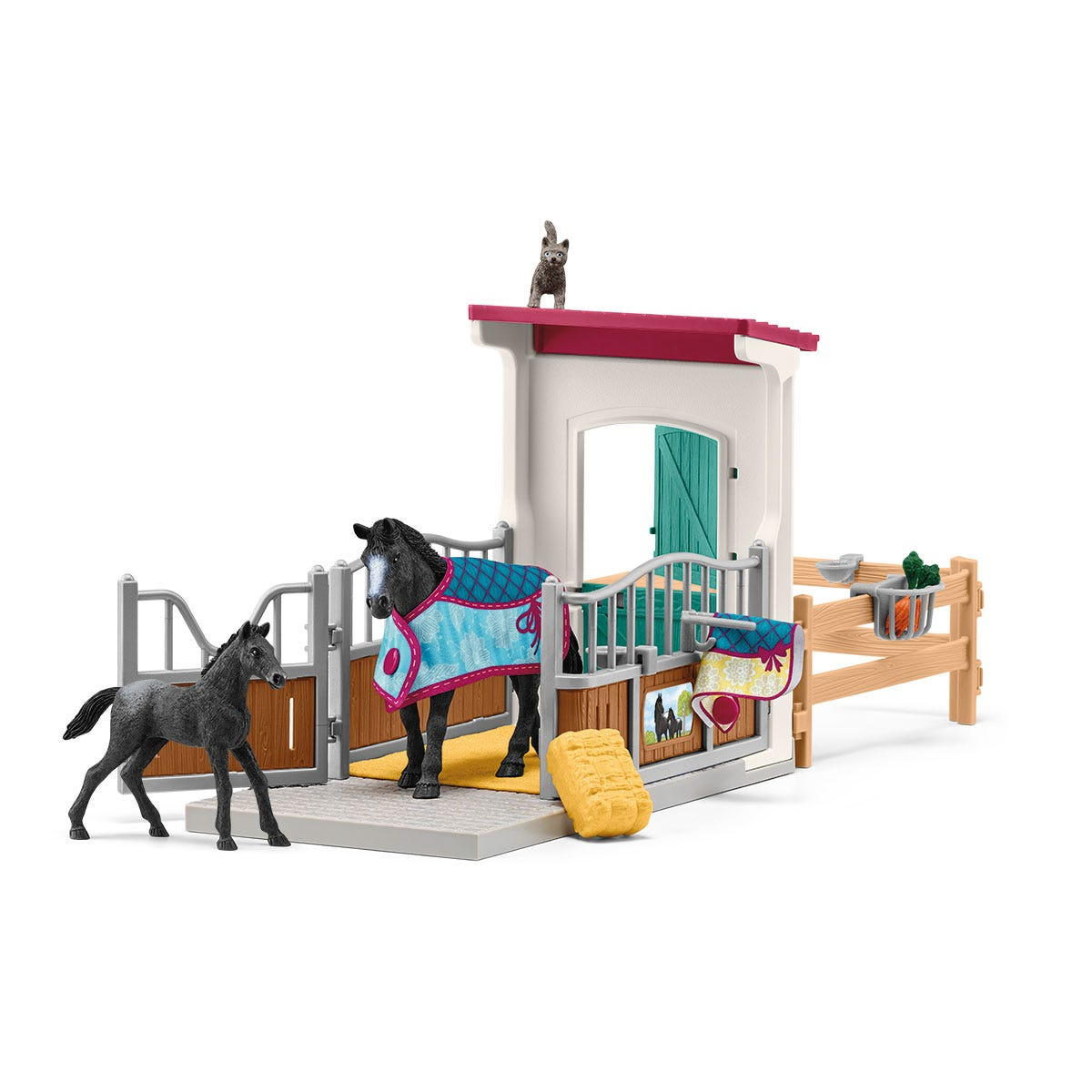 schleich Paardenbox met merrie en veulen - 42611