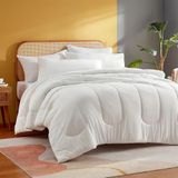 Sonive Super King Dekbed, microvezel gebreid dekbedovertrek, lichtgewicht en ademend beddengoed, 145 g/m² zachte stof, machinewasbaar, 260 cm x 220 cm, wit