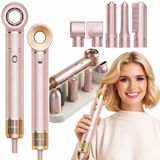 Nuvio Philips Haardroger met krul-, gladmakings- en ionisatiefunctie, regelbaar, 5-in-1, 1300W, roze