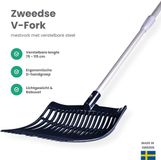 Horizont Mestvork – Verstelbaar – Zwart – 75-115 cm – Lichtgewicht – Voor stal, tuin & erf