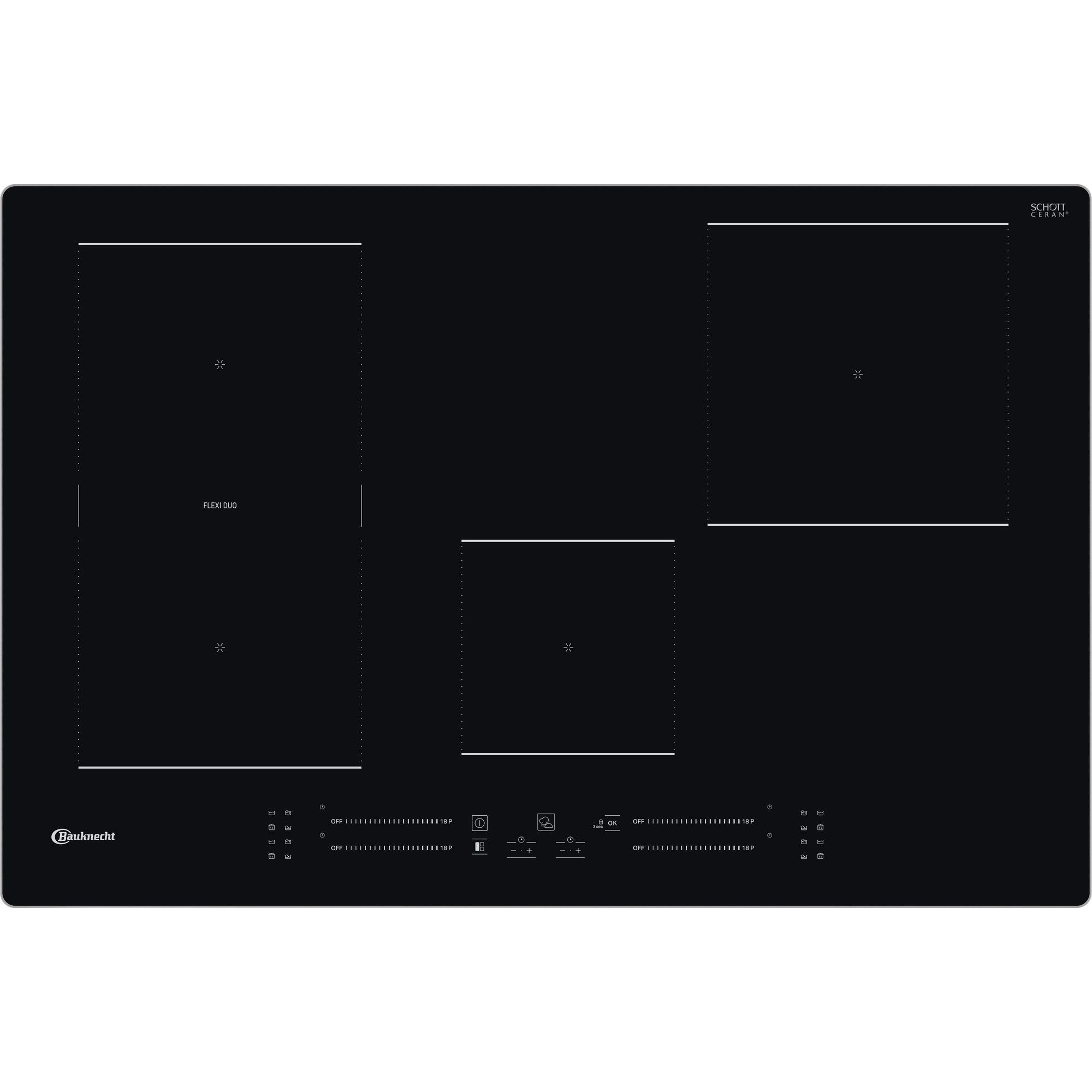 Bauknecht BS 2677C AL - Inductie Kookplaat - 80 cm - Zwart