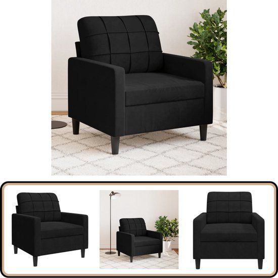 vidaXL Fauteuil 60 cm fluweel zwart