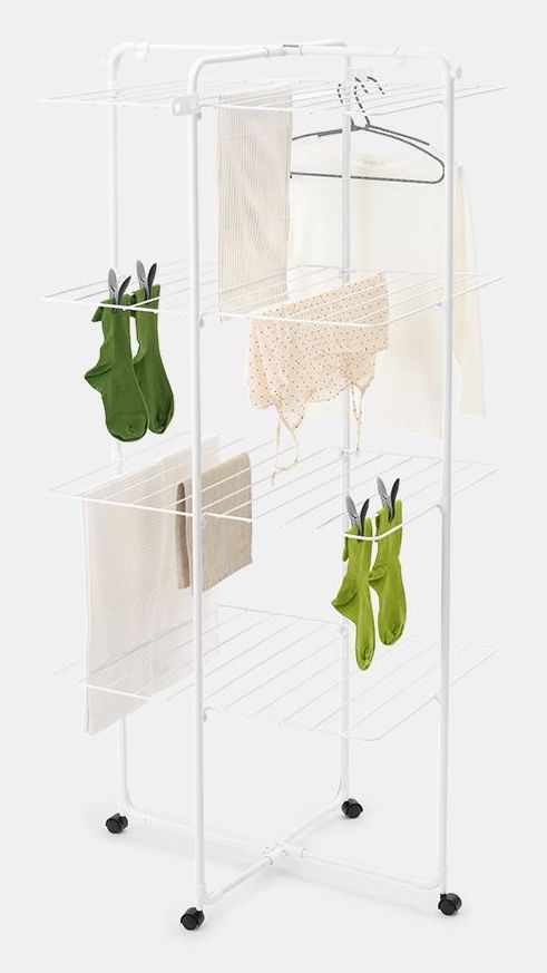 Brabantia HangOn Droogtoren - 30 m - Inklapbaar Wasrek - White