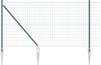 vidaXL Euro-hek met grondpennen 10 x 1,2 m PVC-Coated Staal Groen