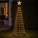 Merkloos Vlaggenmast verlichting - H300 cm - 550 led lampjes - extra warm wit - met ster - kerstboom