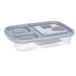 Storage Solutions Vershoudbakje/lunchbox - luchtdicht - 3 vakjes - lichtgrijs - kunststof - broodtrommel