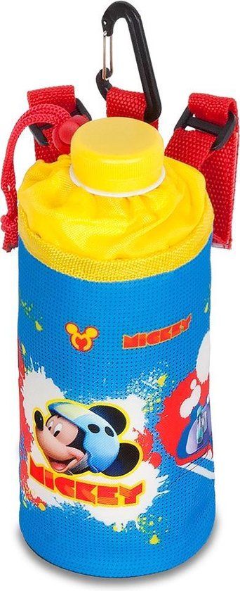 4KidsOnly Disney Draagtas voor drinkbeker school | Mickey Mouse 0,5 Liter Blauw/geel