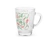 H&H Set van 12 glazen bekers met wildberry decor 300 ml