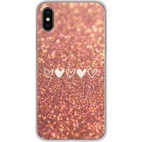 1001 coques Apple iPhone XS Max Paillettes coeur bedrukt siliconen hoesje