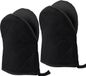 Azomor® Set de deux gants de four en coton résistant à la chaleur - Noir
