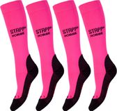 STAPP Horse Paardrijsokken Deocell - 4 paar Ruitersokken - Roze - Maat 35/38