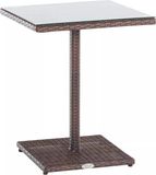 And Outdoormatch Norris Table en verre - Rotin - Marron - 59x59x72cm