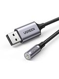 UGREEN Adapter audio USB 2.0 do 3,5 mm ze stopu aluminium 25 cm (ciemnoszary)