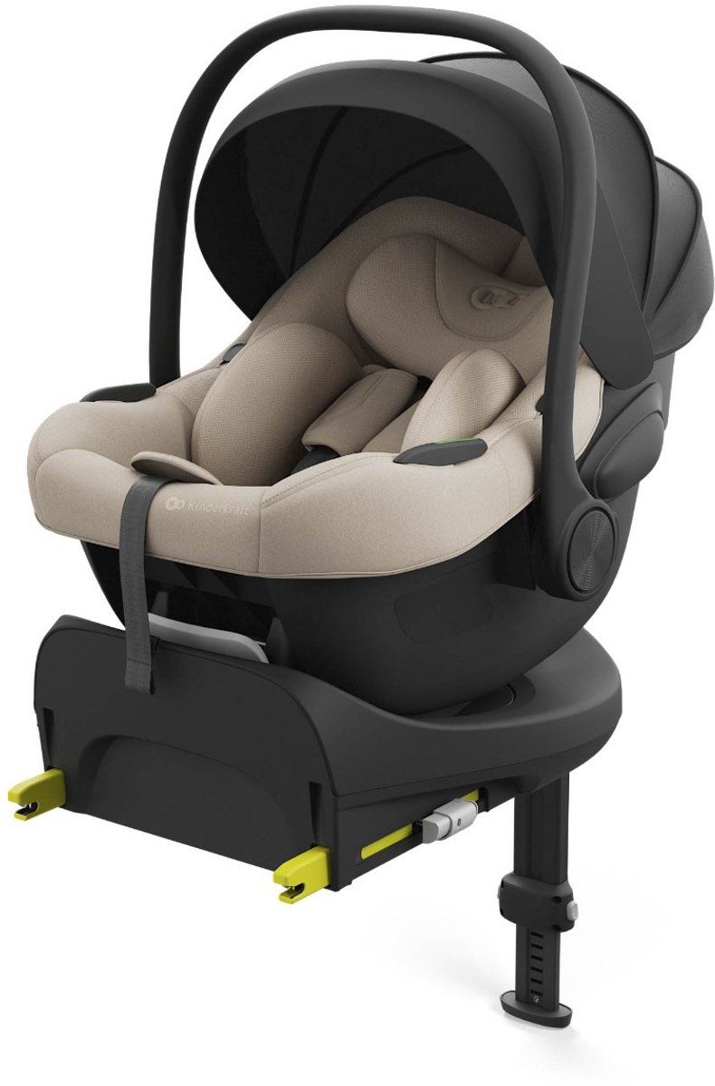 Kinderkraft Endura Safe FX I-LITE Kinderzitje met basis, i-Size autostoel, 40-87 cm, draaibaar, ISOFIX, ERGO PAD, modulair systeem, weegt slechts 3,2 kg, 5-punts riem, van 0 tot 12 jaar, zwart