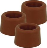 AMIG Butée de porte/Tampon de porte - 6x - D30mm - vis incluses - caoutchouc - marron