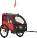Remorque de vélo pour enfants - Pour 2 enfants - Convient à partir de 18 mois - Cadre en métal - 140x88x90 cm - Rouge