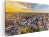 Artaza Canvas Schilderij Groningen Skyline Stad bij Zonsondergang - 100x50 cm - Foto Op Canvas