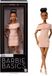 Barbie Basics Pop collectie Neutraal model 08 met bruin haar, beige jurk en hakken met bandjes, universele kleding en beweegbaar lichaam, JJX27
