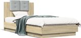 Maison Exclusive - Cadre de lit avec tête de lit et éclairage LED, aspect chêne Sonoma, 90 x 190 cm