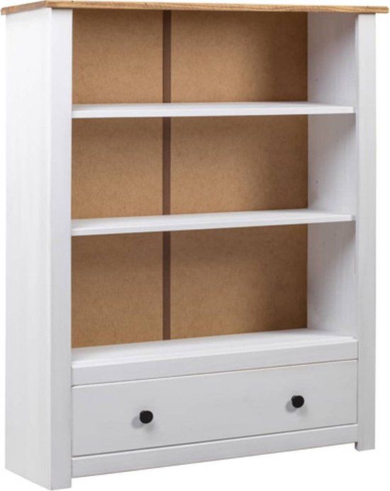vidaXL Boekenkast Panama Range 80x35x110 cm massief grenenhout wit