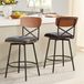 Ensemble de 2 tabourets de bar, pivotants, réglables en hauteur, hauteur d'assise de 66 cm, couleur gris foncé