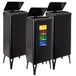 WELL HOME MOBILIARIO & DECORACIÓN 3 x Smart vuilnisemmer met 60 l inhoud, hoogte: 95,5 x 35,5 x 26 cm, zwart met magnetische etiketten