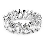 Swarovski Vittore ring, Druppelslijpvorm, Wit, Rodium toplaag