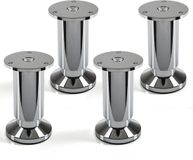Sotech 4 stuks meubelpoot Alpha, chroom gepolijst, belastbaar tot 250 kg, hoogte: 100 mm verstelbaar