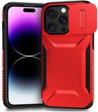 Selected by GSMpunt.nl Hoesje Geschikt voor iPhone 14 Pro | Back Cover met Camera Slider | Schokbestendige Case | Camera Cover | Stevig | Rood