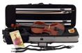 Leonardo LV-2034 violon set 3/4, massif, fittings en ébène, érable flammé européen, incl. étui et archet
