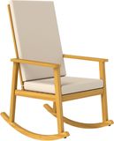 Outsunny Schommelstoel-Acaciahout, Polyester-60L x 89B x 107H cm-Beige