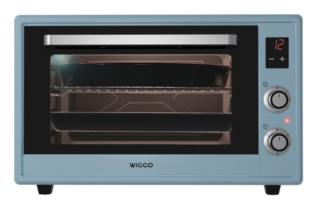 Wiggo WMO-E657(A) - Vrijstaande Mini Oven - Electrisch - 65L - Aqua Blauw - 5 Jaar Garantie
