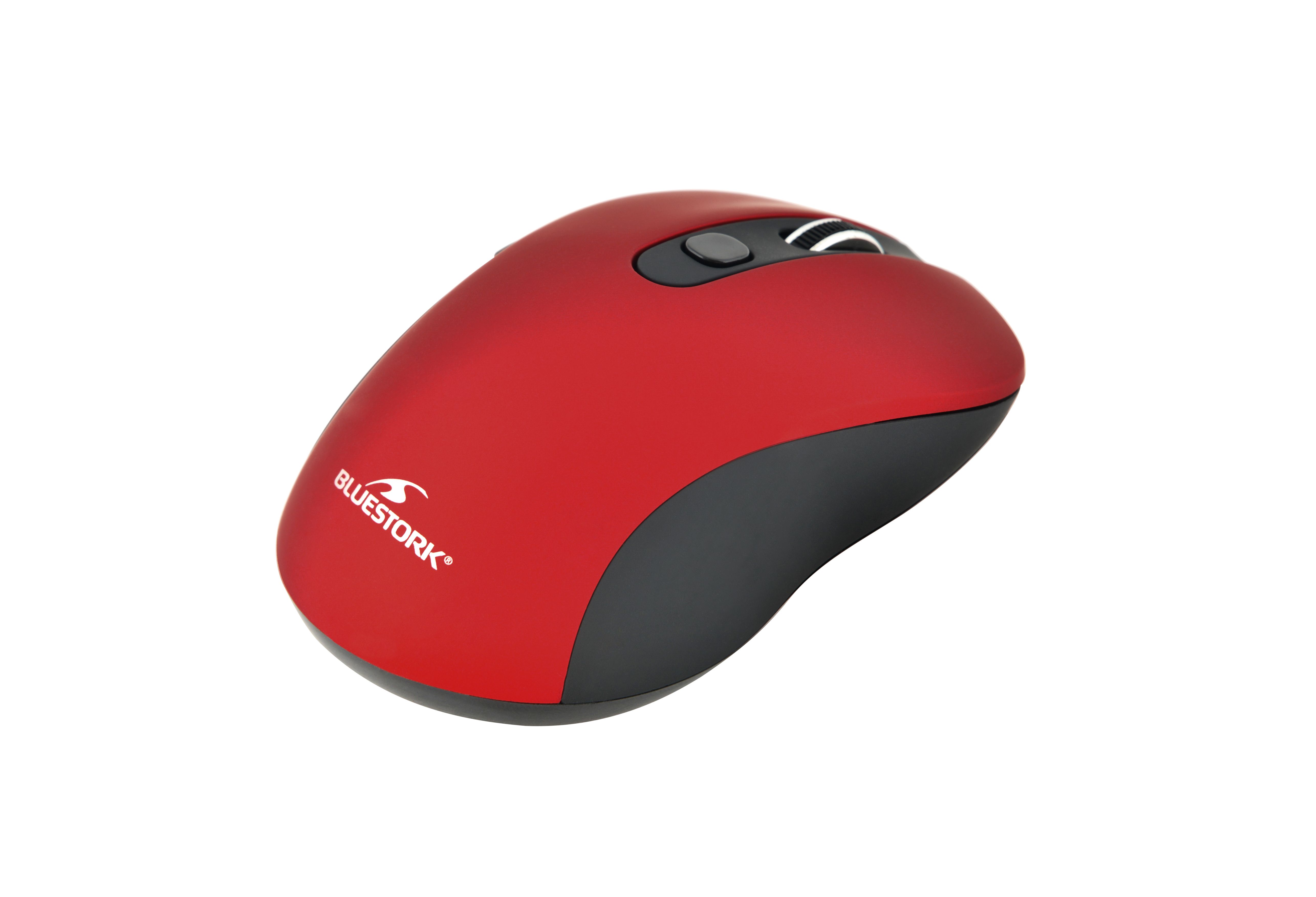 BLUESTORK Blue Stork Draadloze muis - 2,4 GHz - Rood