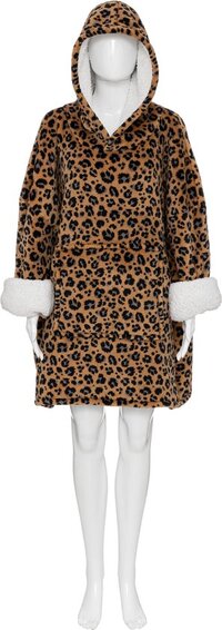 Atmosphera Fleece Blanket with Sleeves - Hoodie Blanket - TV Blanket - Leopard