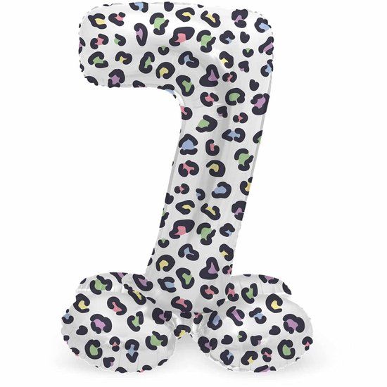 Folat Staande Folieballon Cijfer 7 Bright Panther - 72 cm