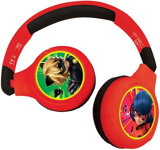 Lexibook 2-in-1 Bluetooth® en Bedrade Koptelefoon met Veilige Volumebeperking Miraculous Design