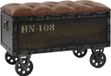 vidaXL Opbergbankje - 80,5x41x50 cm - Massief Hout en Kunstleer - Bruin