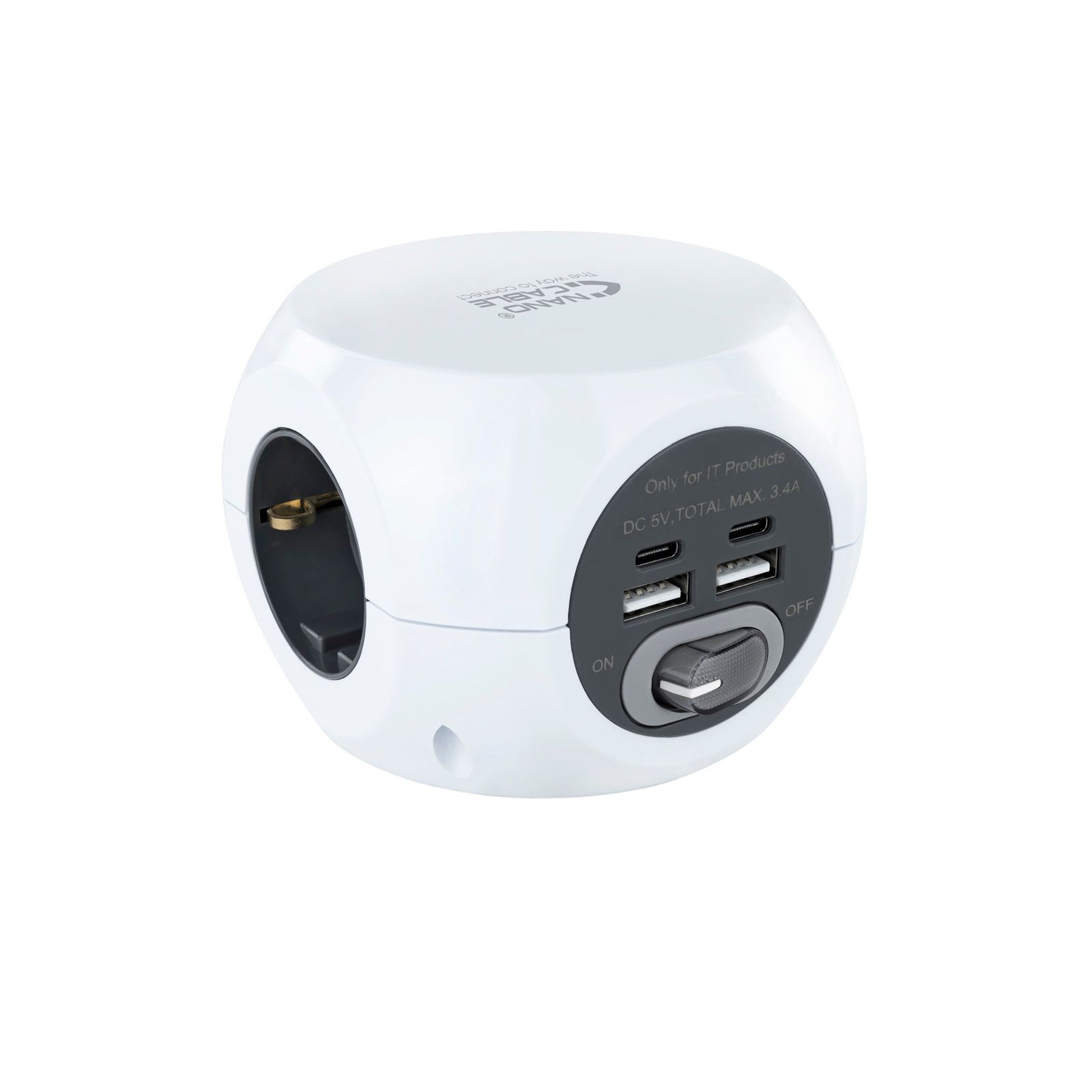 NANOCABLE 10.37.0001 - Oplader voor mobiele apparatuur - Wit